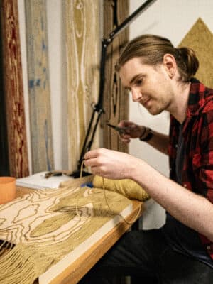 Douglas Dale - 2021 Artist-in-Residence working in the studio